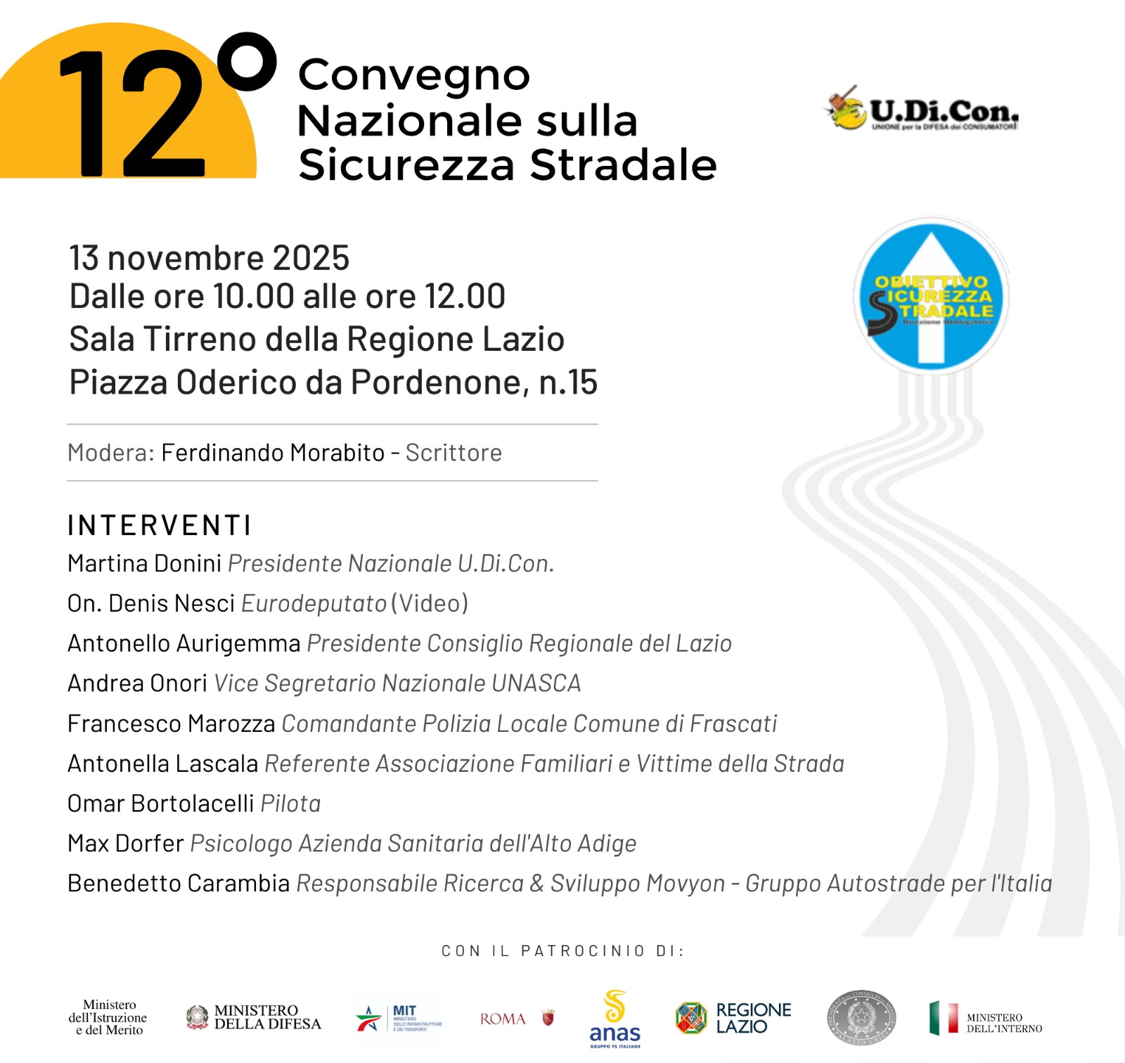 Sicurezza stradale, Udicon rinnova l’impegno con la dodicesima edizione del Convegno nazionale